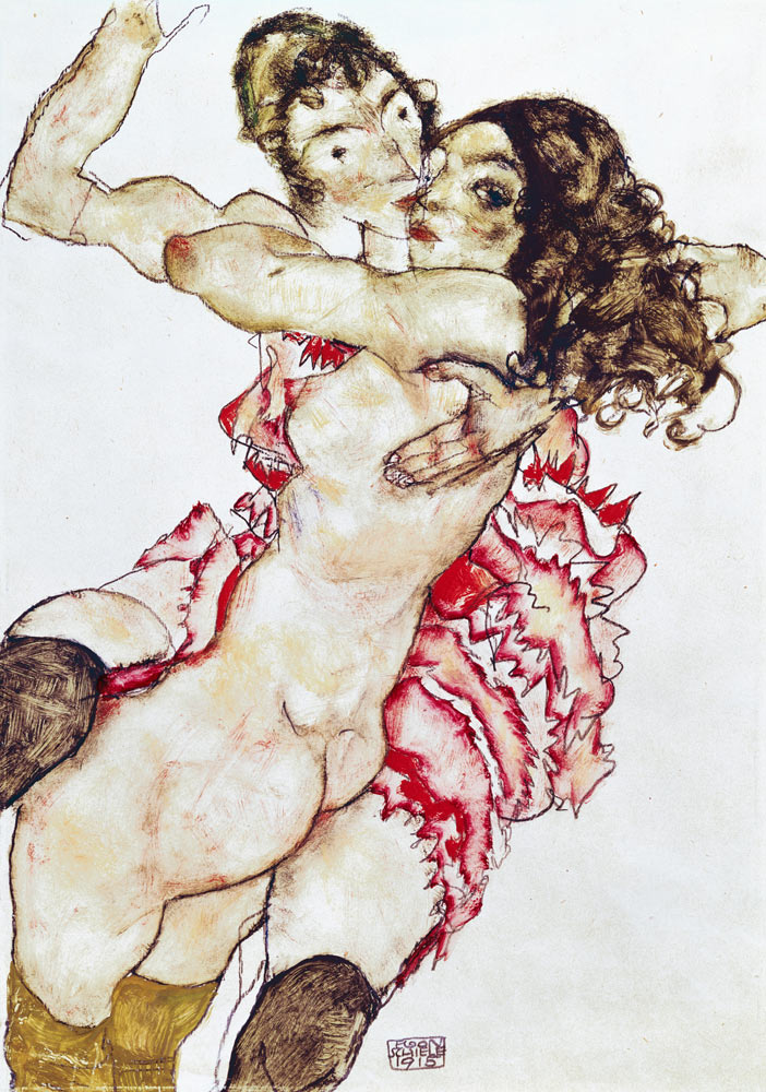 Two Girls Embracing from Egon Schiele