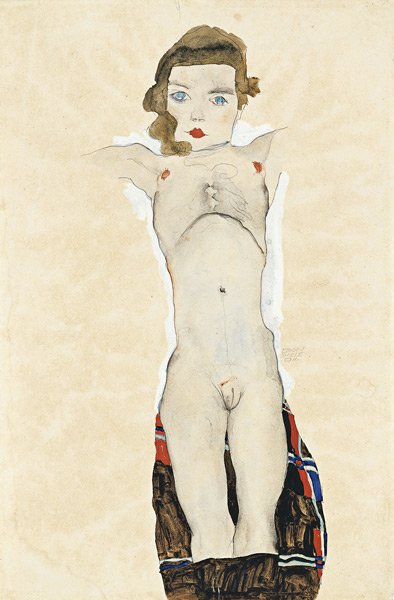 Nude Girl with Arms Outstretched from Egon Schiele