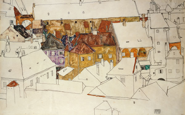 The yellow town from Egon Schiele