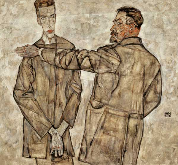 Double portrait (central inspector Heinrich Benesch and his son Otto) from Egon Schiele