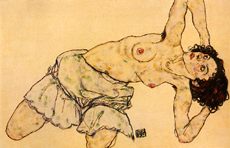 Kniender half act of I from Egon Schiele