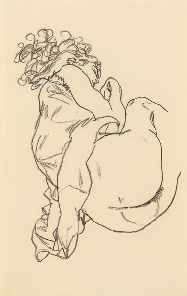 Lying I from Egon Schiele