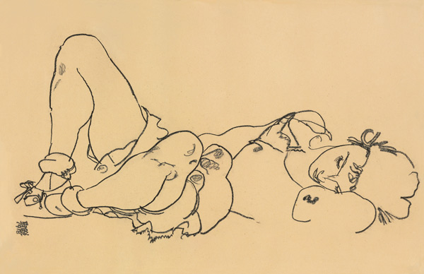 Laying woman II from Egon Schiele