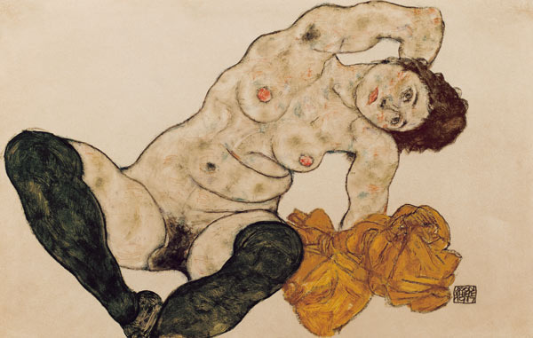Reclining Nude w.Towl from Egon Schiele