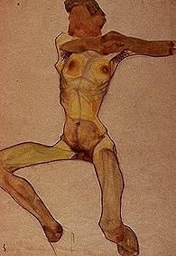 Masculine act, yellow. from Egon Schiele