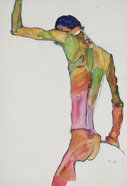 Male Nude with Arm Raised from Egon Schiele