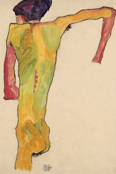 Male Nude, Propping Himself Up from Egon Schiele