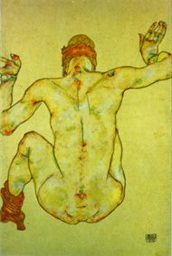 Sedentary female back act. from Egon Schiele
