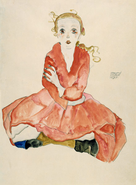 Sedentary girl, en face from Egon Schiele