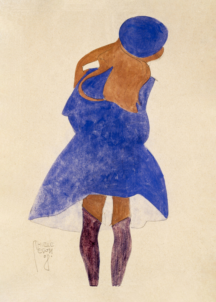 Standing Girl, Back View 1908 from Egon Schiele