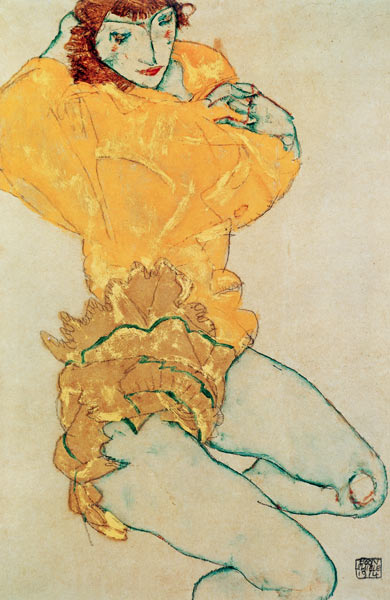 Woman undressing himself from Egon Schiele