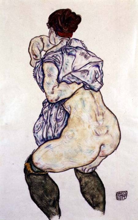 Woman Undressing from Egon Schiele