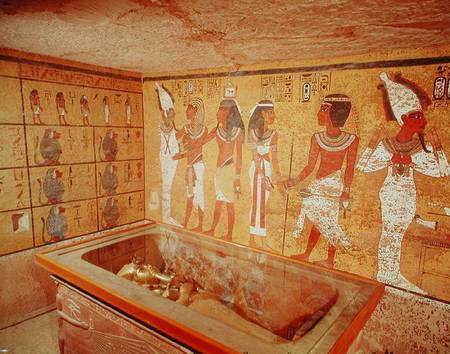 The burial chamber in the Tomb of Tutankhamun, New Kingdom from Egyptian