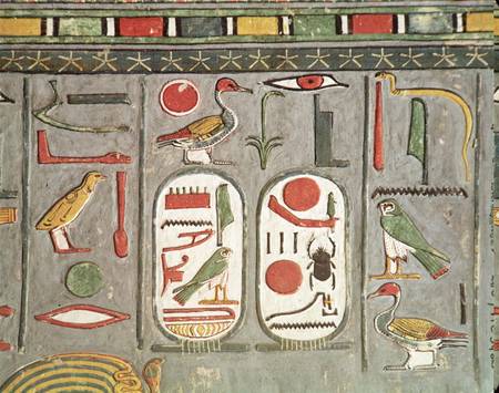 The cartouche of the king New Kingdom from Egyptian