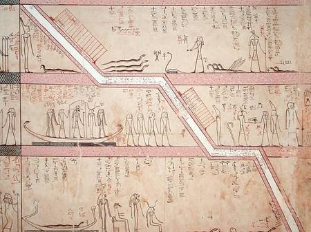 Descent of the sarcophagus into the tomb New Kingdom from Egyptian