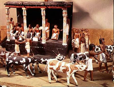 Funerary model of a census of livestock, from the Tomb of Meketre, Thebes, Middle Kingdom from Egyptian