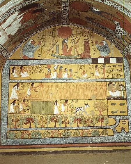 Harvest Scene on the East Wall, from the Tomb of Sennedjem, The Workers' Village, New Kingdom from Egyptian