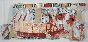 Loading grain, from the Tomb of Unsou, East Thebes, New Kingdom