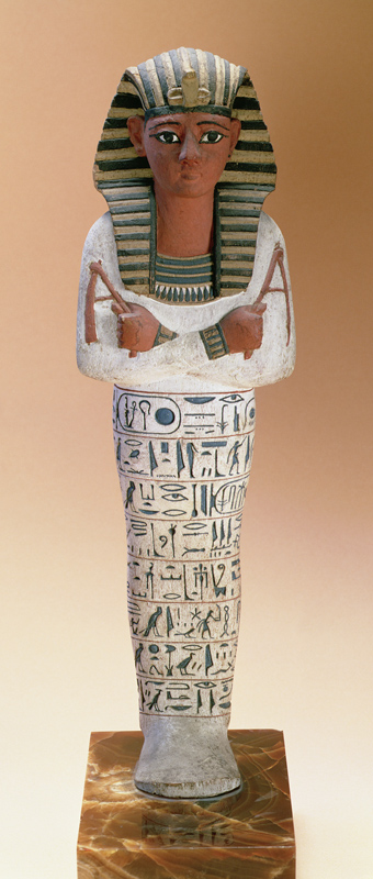 Shabti figure of Ramesses IV, New Kingdom (stuccoed & painted wood) from Egyptian 20th Dynasty