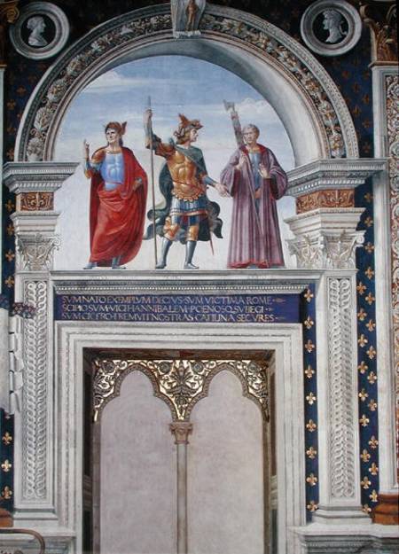Decio Mure, Scipio (c.235-183 BC) and Cicero (106-43 BC) detail from the fresco in the Sala dei Gigl from  (eigentl. Domenico Tommaso Bigordi) Ghirlandaio Domenico