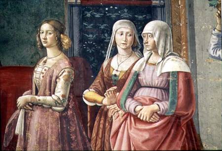 Florentine Ladies, from the Birth of St. John the Baptist from  (eigentl. Domenico Tommaso Bigordi) Ghirlandaio Domenico