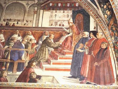 Lorenzo de' Medici, Sassetti and his Son with Antonio Pucci, from the Sassetti Chapel from  (eigentl. Domenico Tommaso Bigordi) Ghirlandaio Domenico