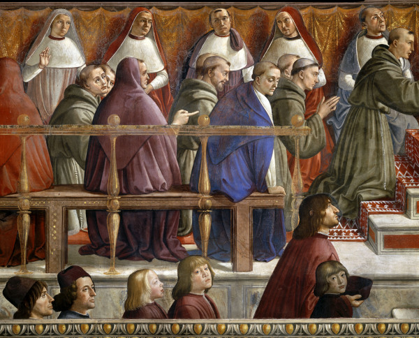 Poliziano w.Medici-Sons from  (eigentl. Domenico Tommaso Bigordi) Ghirlandaio Domenico