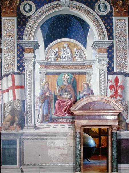 Saints Zenobius, Stephen and Lawrence, detail from the fresco in the Sala dei Gigli from  (eigentl. Domenico Tommaso Bigordi) Ghirlandaio Domenico