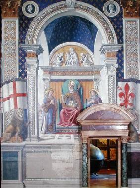 Saints Zenobius, Stephen and Lawrence, detail from the fresco in the Sala dei Gigli