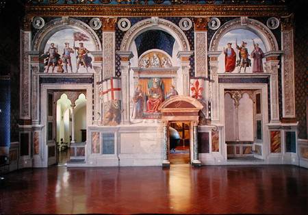 View of the frescoes in the Sala dei Gigli from  (eigentl. Domenico Tommaso Bigordi) Ghirlandaio Domenico