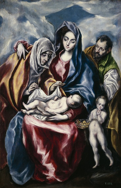 The Holy Family with Saint Anne and John the Baptist as Child from El Greco (aka Dominikos Theotokopulos)