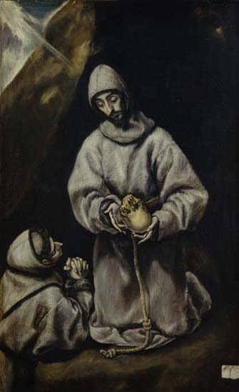Holy Franziskus and brother Leo, pondering over the death from El Greco (aka Dominikos Theotokopulos)