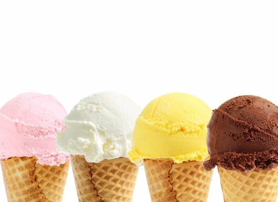 Assorted ice cream in sugar cones from Elena Elisseeva