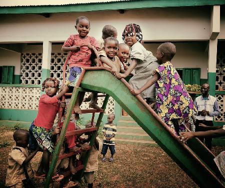 Playing at a beninese school
