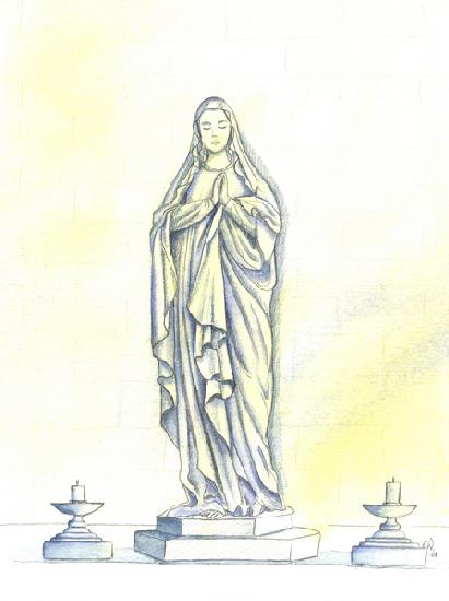 A statue of the Blessed Virgin Mary