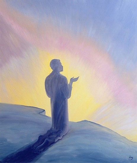 In His life on earth Jesus prayed to His Father with praise and thanks, 1995 (oil on panel)  from Elizabeth  Wang