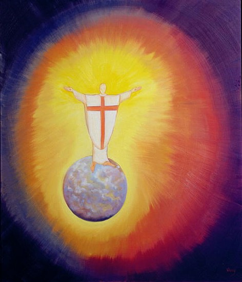 Jesus Christ is our High Priest who unites earth with Heaven, 1993 (oil on panel)  from Elizabeth  Wang