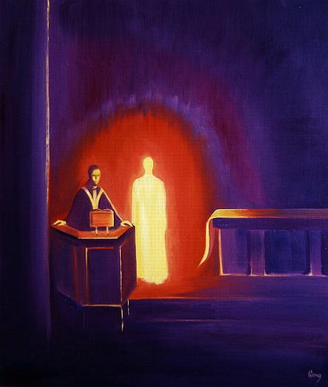 Jesus Christ is present with us when the Scriptures are read, 1994 (oil on panel)  from Elizabeth  Wang