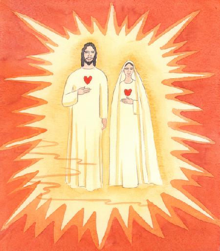 The Two Holy Hearts: I was shown the sinless Christ, and His Immaculate Mother, in the Radiant Light
