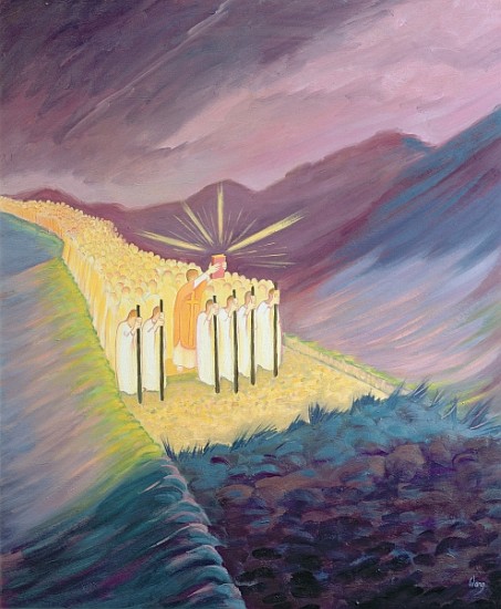 We walk in the Sacred Tradition, guided by the Bible and the Teaching of the Church, 1995 (oil on pa from Elizabeth  Wang