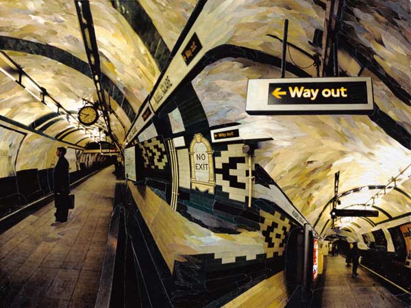 Way Out (Russell Square) 1998 (paper mosaic collage)  from Ellen  Golla