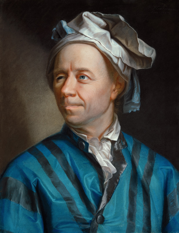 Portrait of the mathematician Leonhard Euler from Emanuel Handmann