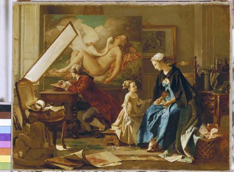 In the studio of the engraver. from Emile Béranger