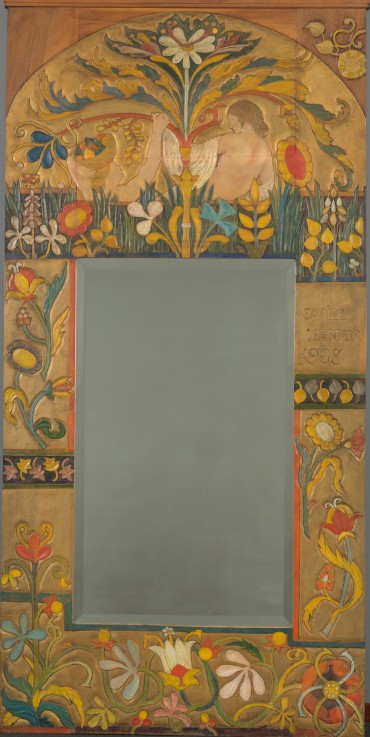 Mirror frame decorated with plants, flowers and two women figures from Emile Bernard