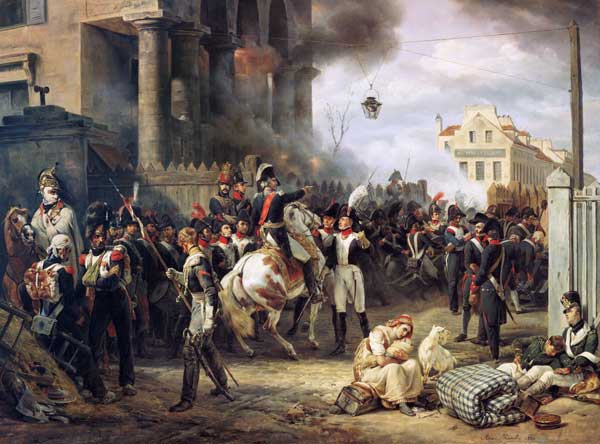 The fight at the barricade in Clichy on March 30th from Emile Jean Horace Vernet