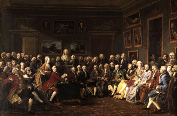Soiree (Salon) at Mme Geoffrin from Emile Jean Horace Vernet