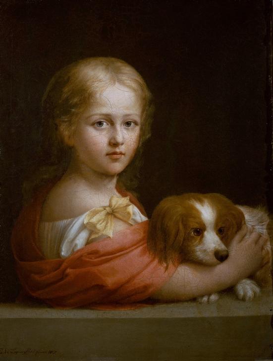 Ein Mädchen mit einem Hund from Emilie Lauchaud de Loqueyssie