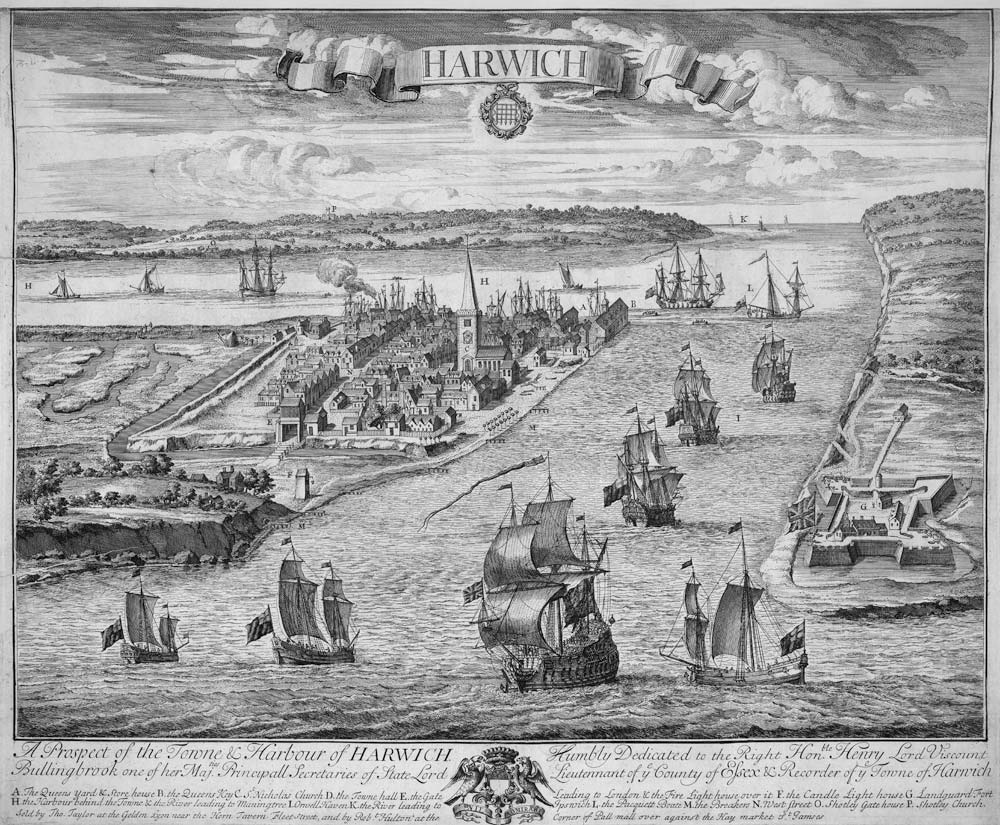 A Prospect of the Towne and Harbour of Harwich from English School