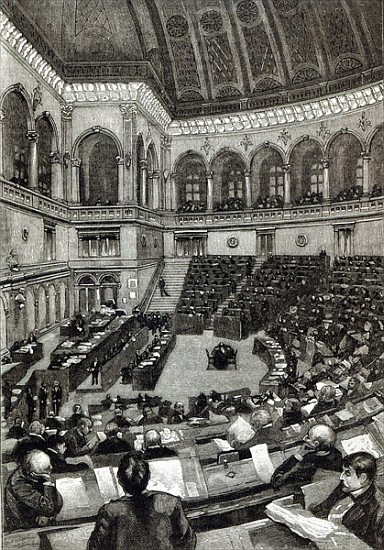 A night sitting in the Italian Chamber of Deputies, from ''Leisure Hour'' from English School