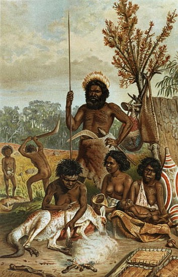 An Australian family-party from New South Wales, from ''The History of Mankind'', Vol.1, by Prof. Fr from English School